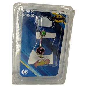 DC Batman Body Jewelry 14G Anodized Dangler Belly Button bat signal barbell